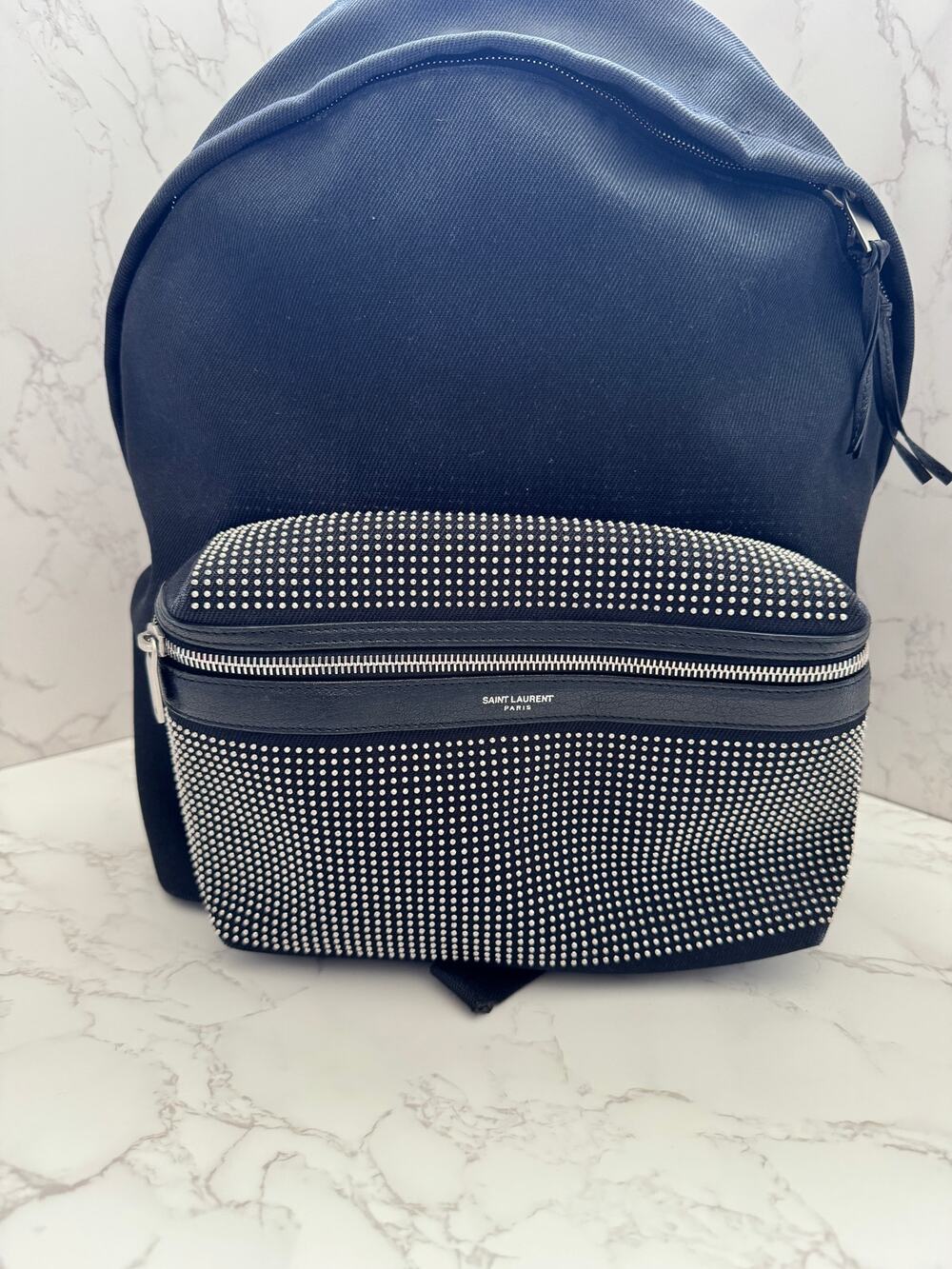 Saint Laurent Canvas City Studded Backpack